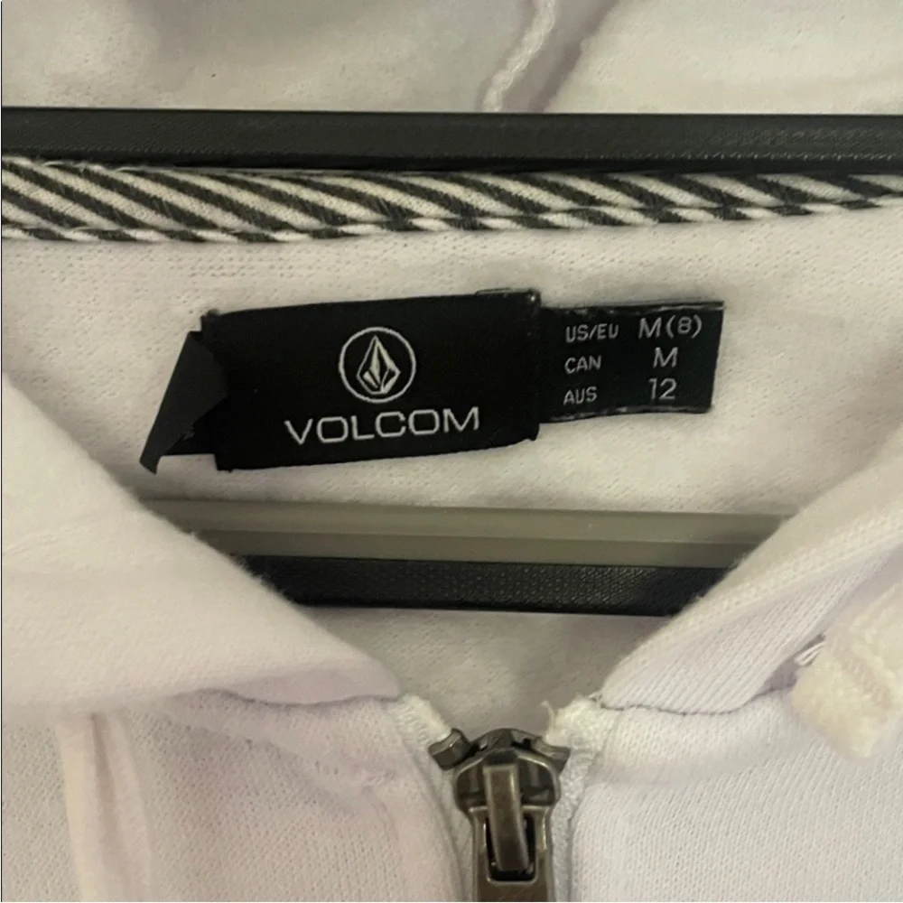 Volcom White Hoodie with Pink Tropical Graphic - Picture 3 of 5